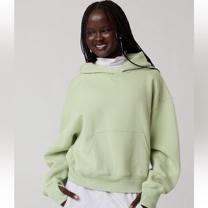 Aerie Relaxed Light Green Hoodie Cloud Fleece Sweatshirt - Size Small, NWT